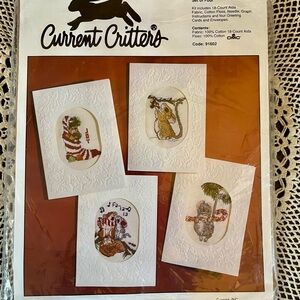Current Vintage 1990 Counted Cross Stitch Christmas Greeting Card Kit Set Of 4